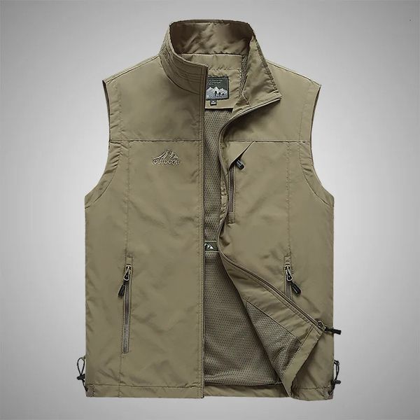 Gilet da uomo Gilet casual da uomo Giacca da uomo Moda Abbigliamento da lavoro Gilet senza maniche antivento 231205