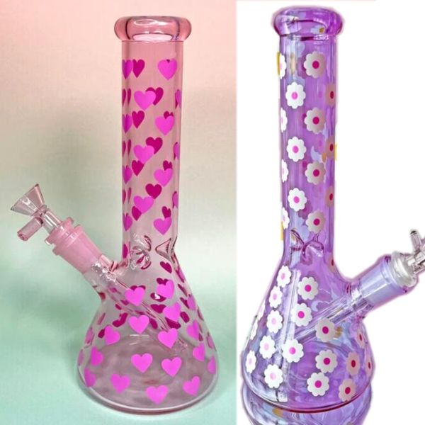 Cinco colorls Bongs adequados para homens e mulheres bong de vidro dabs Percolator Cyclone Helix Mais novo cachimbo de água Cachimbo para fumar Reciclar plataforma de petróleo Bongs 10 polegadas