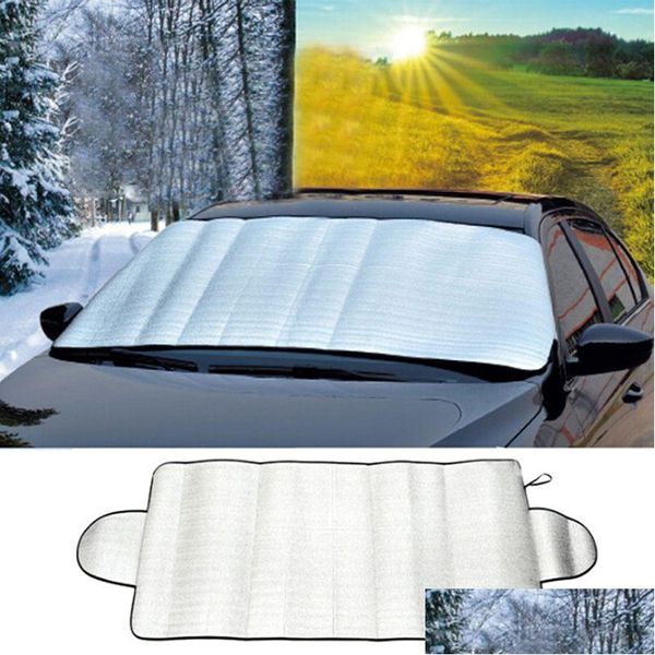 Carro pára-sol neve toldo dianteiro e traseiro folha de alumínio 150x70cm sun blind cortina pára-brisa viseira er uv proteção gota de gelo entrega a otdrf