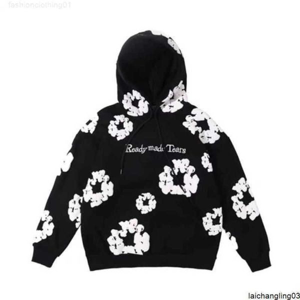 Herren Hoodies Sweatshirts Denim Tears Hoodie Jeans Herbst Winter Kanyes Kapok Full Print Hop Lose Sweatshirt und Damen Plüsch Iefipwmw