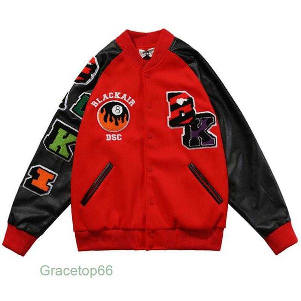 Giacche da donna Giacca da baseball Varsity di alta qualità di lusso da donna Hip Hop Harajuku Lettera manica in pelle da uomo Coppia unisex College Coat 3zsb