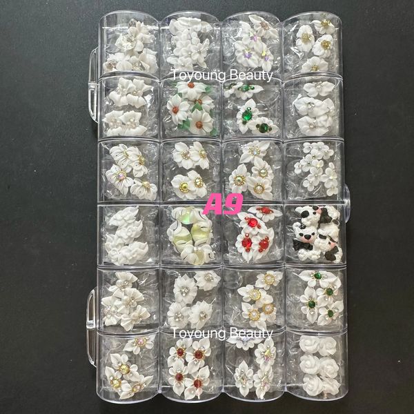 Наклейки-наклейки, 100 шт., ювелирные изделия с жемчугом для ногтей, рождественские украшения ручной работы Merry Kawaii, подвески для дизайна ногтей, декоративные наклейки на заказ, 3D акриловые цветы 231205