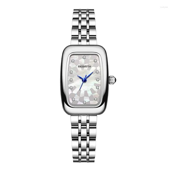 Orologi da polso Orologi all'ingrosso genuini da donna Lancette quadrate con diamanti Bracciale alla moda impermeabile al quarzo