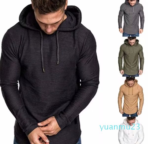 Felpa da jogging da uomo Fitness Yoga Abiti Abbigliamento sportivo Camicia Camicetta Felpa con cappuccio elasticizzata con cappuccio solido