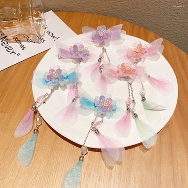 Haarschmuck Hanfu Ornament Niedliche Quaste Schmetterlingsflügel Zubehör Kinder Mädchen Haarnadel Kinder Haarspangen Chinesischer Stil Clip