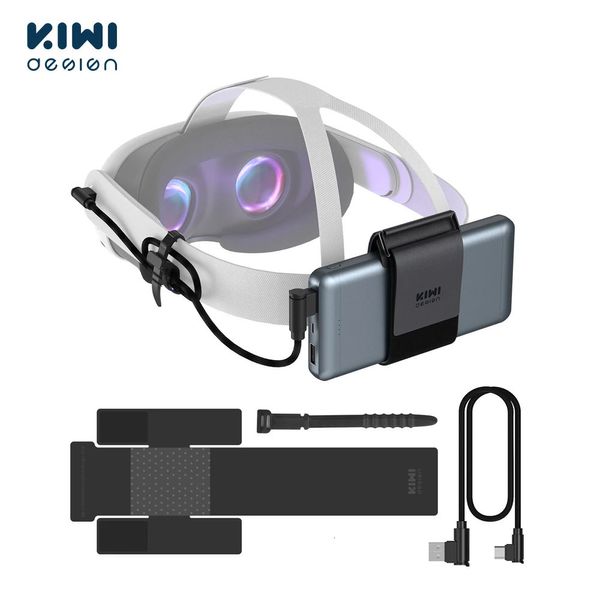 VR AR Cihazları Kivi Tasarım 3 Arayış 2 için 1 Pil Kayışı 2 Görev Aksesuarları HTC Vive Pack için Ayarlanabilir Güç Bankası VR 231206
