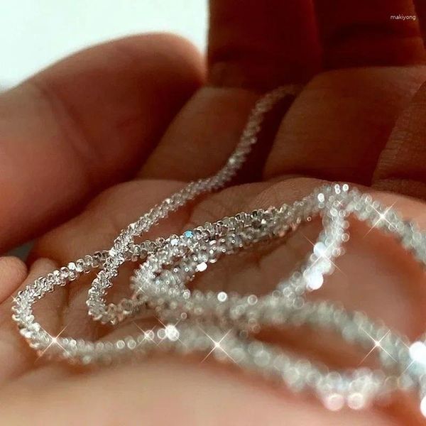 Catene Collana di moda con catena a clavicola lucida di lusso piena di stelle Collare Coppia di uomini e donne