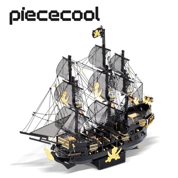 3D Puzzles Piececool 3D Metal Puzzle Modelo Kits de Construção Black Pearl DIY Montar Jigsaw Toy Presentes de Aniversário de Natal para Adultos 231206