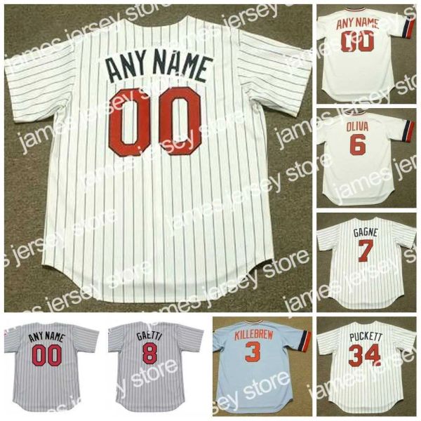 College Baseball trägt Minnesota Custom JIM KAAT Vintage Baseball Jersey HARMON KILLEBREW TONY OLIVA GREG GAGNE JOE MAUER GARY GAETTI CHUCK