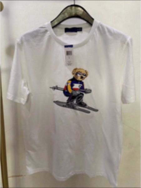 2023 US Polos Bear Camisa Masculina e Feminina Camiseta US Manga Curta Hóquei no Gelo UE Reino Unido Azul Marinho