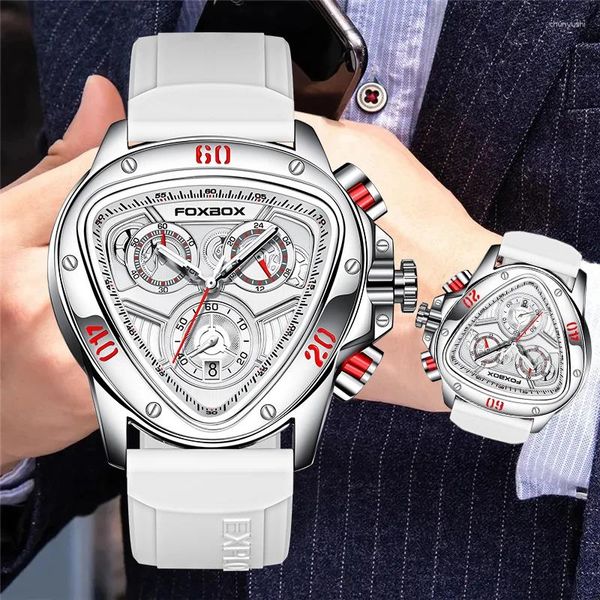 Orologi da polso LIGE Orologio da uomo alla moda Orologi al quarzo impermeabili casual Orologio da polso in silicone bianco con cronografo Orologio da polso da uomo di lusso