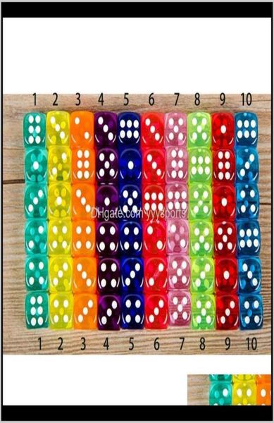 Set 10 colori di alta qualità 6 lati da gioco per club party giochi per famiglie Dungeons e dadi del drago Vrb9N Tzm2X3778898