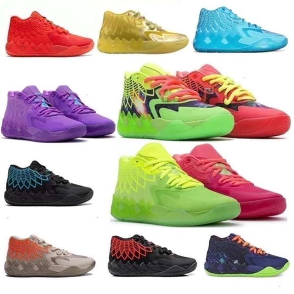 Lamelo 2023 Bola Mb 01 Sapatos de Basquete Vermelho Verde e Galáxia Roxo Azul Cinza Preto Melo Sports Shoe Trainner Sneakers Amarelo Top Quailty