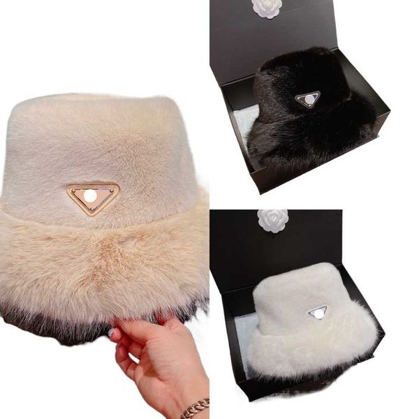 prr aadd Cappello invernale da donna Cappello a tesa larga Cappello da pescatore Capelli in visone Cappello invernale freddo caldo a secchiello Forma del viso modificata Cappello moda donna