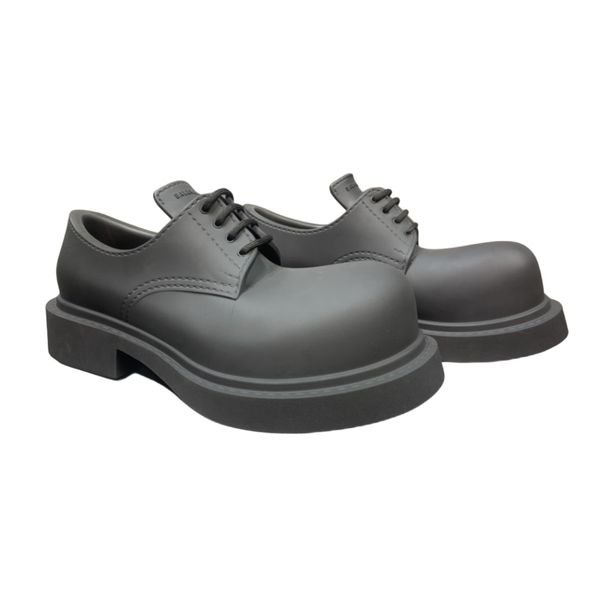 Paris Micky Big Head Derby Shoes 2023 scarpe casual invernali in pelle nera da uomo con plateau alto