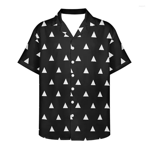 Мужские повседневные рубашки 2023, кимоно, верхняя тканая рубашка, японская модная одежда для косплея с принтом, аниме с коротким рукавом