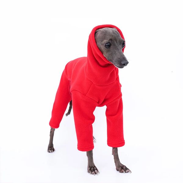 Vestuário de cão Italian Greyhound Hoodie Roupas Super Quente Whippet Jaqueta de Inverno Quatro Pernas Grosso Casaco Fleece 231206