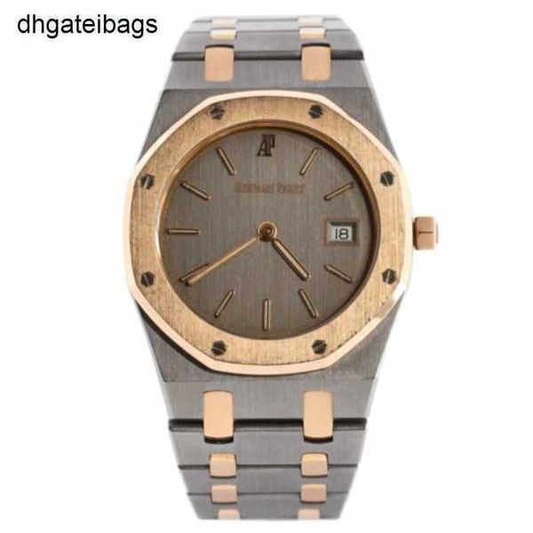 Audemar Pigue Orologio Ap Abbey Royal Oak Data Quarzo Tavolo Tantalio e Oro rosa 33 Frj