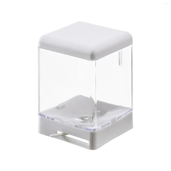 Dispensador de sabão líquido montado na parede Recipiente em pó de lavar caixa de lavagem selada multiuse transparente multiuse