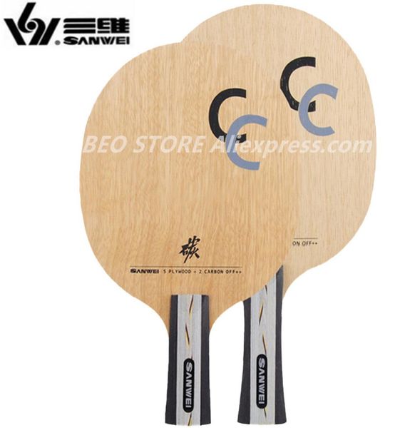 Sanwei cc lâmina de tênis de mesa 5 wood2 carbono fora treinamento sem caixa raquete ping pong bat paddle tenis de mesa 2204021280943