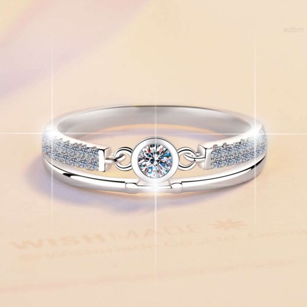 Оптовая продажа, роскошные модные кольца из стерлингового серебра 925 пробы с муассанитом, ювелирные изделия, женские свадебные обручальные кольца для женщин