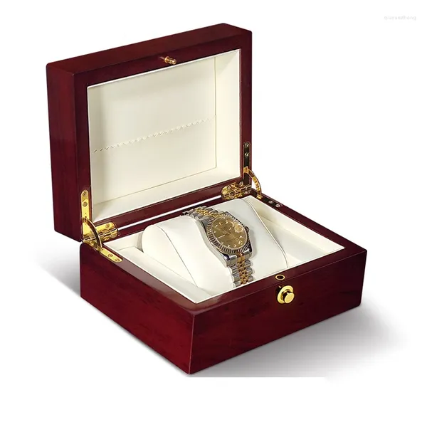 Коробки для часов Высококачественная коробка-раскладушка Коллекция для хранения браслетов из лакированного дерева из палисандра