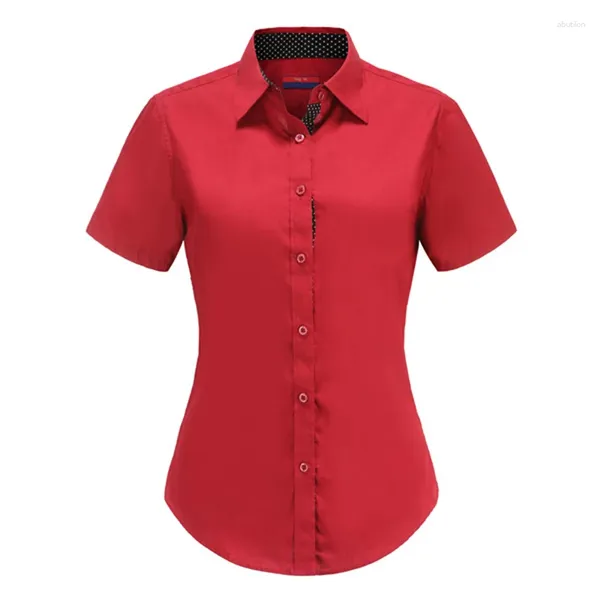 Blusas femininas dioufond polka dot impresso blusa camisa feminina manga algodão trabalho wear impressão branca blusa feminina marinho topo 2023