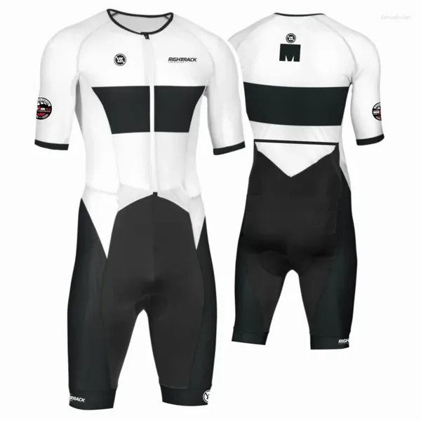 Set da gara RIGHTTRACK Trisuit da uomo estivo Triathlon Race manica corta tuta abbigliamento nuoto ciclismo corsa abbigliamento da competizione