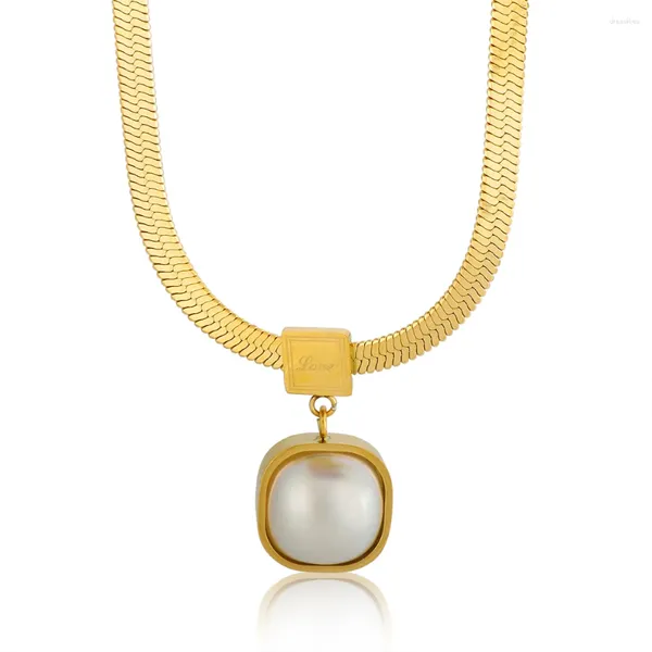 Ожерелья с подвесками JINHUI, круглые белые бусины, цепочка-нож, простое милое ожерелье из нержавеющей стали, вечерние, повседневная модная одежда для женщин, ювелирные изделия