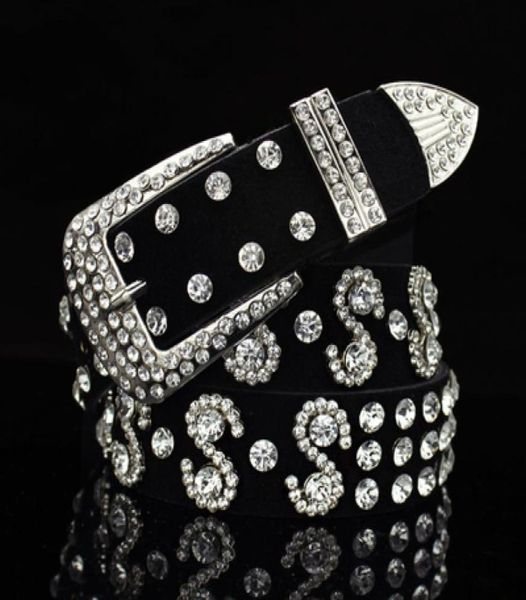 Moda luxo designer super brilhante diamante zircão flor cinto de couro para mulher 110cm 36 pés 16 modelos2482809