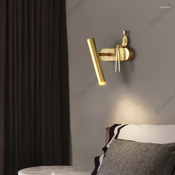 Lampada da parete Personalità creativa della camera da letto Soggiorno postmoderno Luce di sfondo Decorazione del comodino del bagno di lusso