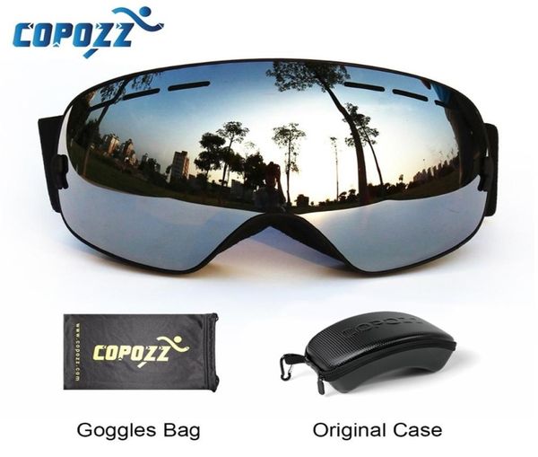 COPOZZ Skibrille mit Boxetui Skimaske UV400 Antifog Schneebrille Große Kugelförmige Skifahren Snowboarden für Damen Herren 2201104025375