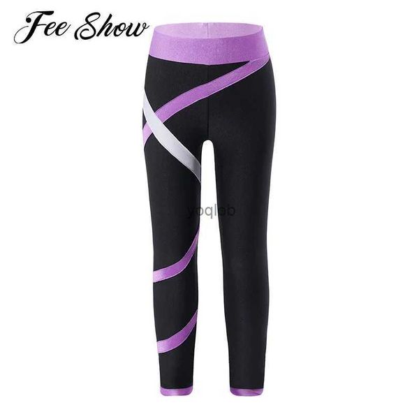 Leggings da donna Pantaloni da pattinaggio di figura per bambini Ragazze Allenamento Pantaloni sportivi Leggings Pantaloni attillati attillati elasticizzati da ballo Pantaloni lunghi attillatiL23116