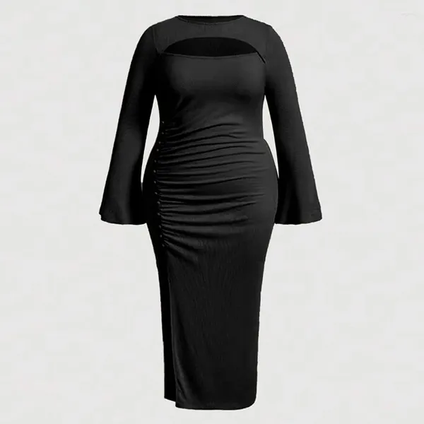 Vestidos Plus Size Slim Hip Wrap Temperamento Commuter Sexy Cut-out Dress Outfits Party