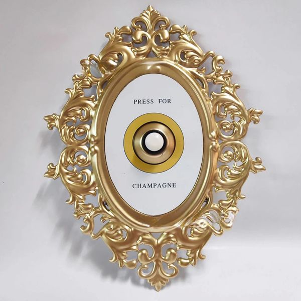 Decorações de Natal Imprensa criativa para Champagne Bell Sign Decors Doorbell Ring Mini Push Button Door Bell Home Wall Decor Retro Desktop Decoração 231207