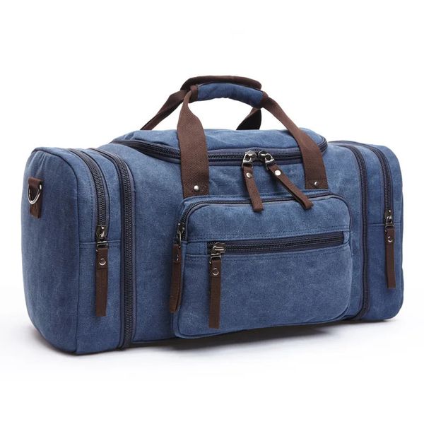 Duffel Bags Sacos de viagem de lona masculina Ourdoor Grande capacidade Carry On Bagagem Sacos Casual Duffel Bag Travel Tote Weekend Bag Drop 231207