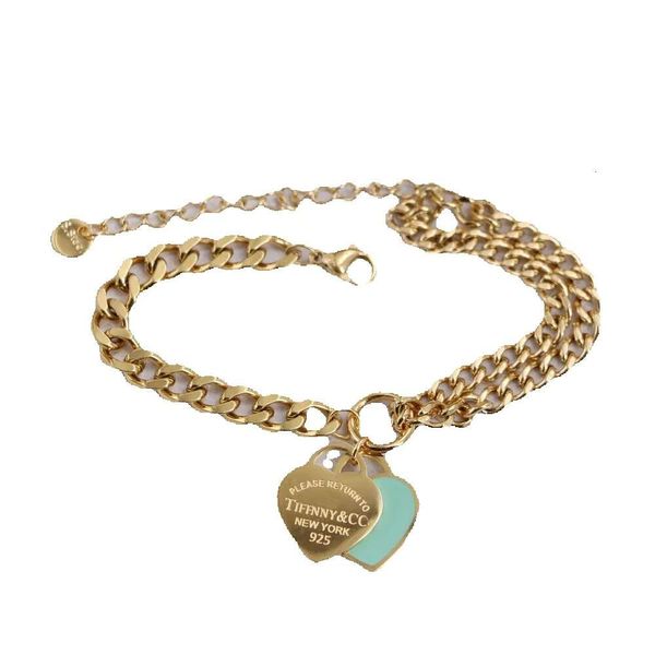 ISM Populardesigner Tiffan Steel Gold T Home Classic Blue Love Bracciale Asimmetrica Stile di moda femminile Versatile