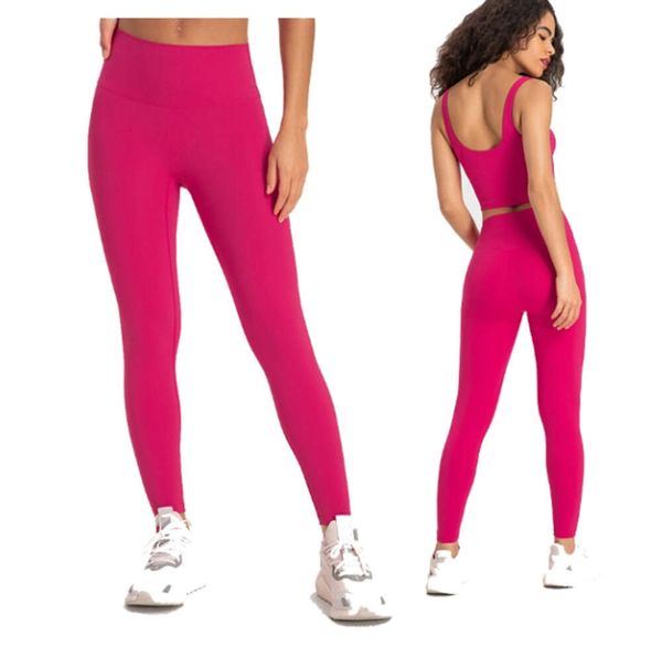 Yogahosen Lu Align Leggings Damen Shorts Kurze Outfits Dame Sport Damen Hosen Übung Fitness Tragen Mädchen Laufleggings Fitnessstudio Slim Fit66