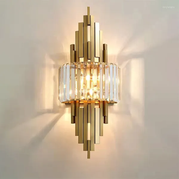 Lampada da parete Luce di lusso LED Cristallo Moderno Oro Nordic Sconce Illuminazione per interni Decorazioni per la casa Soggiorno Camera da letto