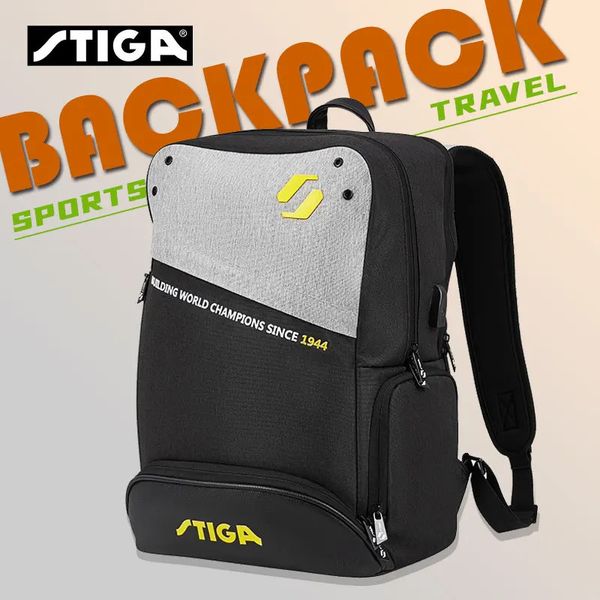 Conjuntos de tênis de mesa Stiga Saco de tênis de mesa Acessórios esportivos Ping Pong Multi-funcional Trainer Sacos Esportes Mochila CP-94531 231207