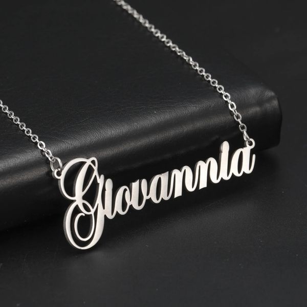 Colares de pingente Sipuris nome personalizado colar personalizado gargantilha de ouro colares de aço inoxidável para mulheres homem personalizado jóias casal presente 231206