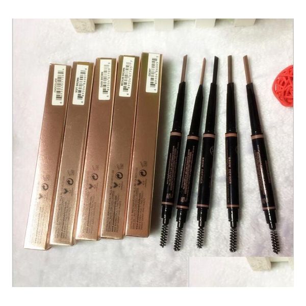 Melhoradores de sobrancelha Maquiagem Skinny Brow Pencil Gold com pincel 5 cores Ébano / Médio / Macio / Escuro / Chocolate Drop Delivery Saúde Beleza Olhos Dh7Ze