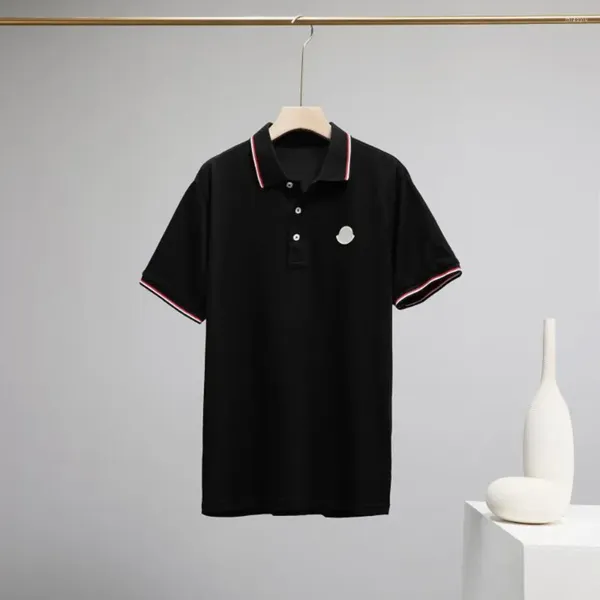 Polos masculinos 2023 verão mo inglês manga curta lapela negócios casual mongol camisa polo