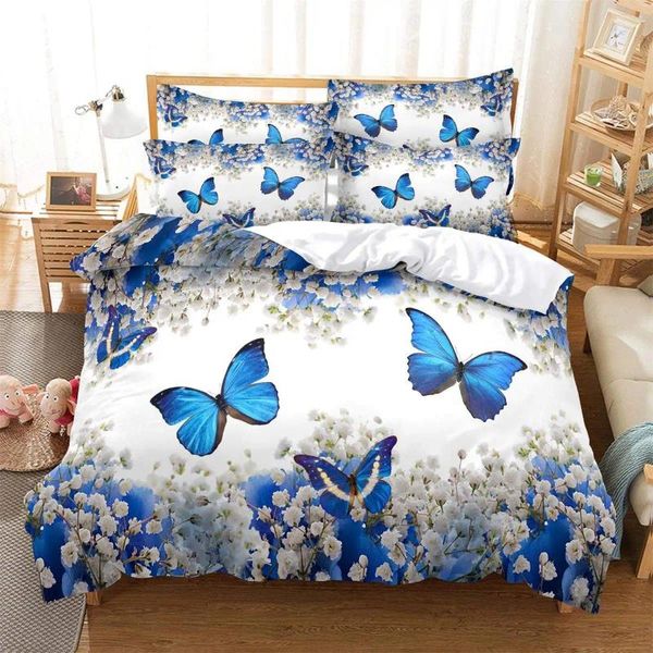 Conjuntos de cama Borboleta Consolador Conjunto para Meninas Crianças Adultos Estética Quilt Duvet Twin Tamanho com 1 e 2 Fronha