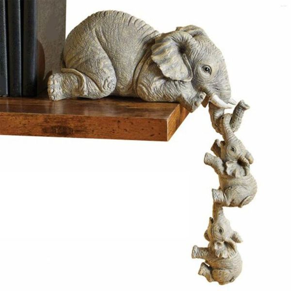 Decorazioni da giardino Statua di elefante Scaffale decorativo in resina Sitter Madre Appesa a due bambini Figurina per la decorazione domestica Regalo di inaugurazione della casa