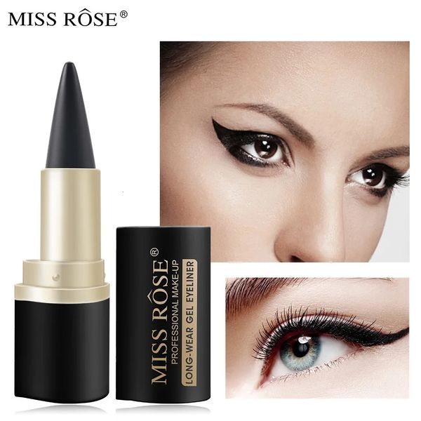 Combinazione ombretto/liner Miss Rose Design portatile Facile da trasportare Cosmetici professionali Tubo tondo vintage Eyeliner impermeabile a lunga durata 231207