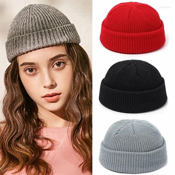 Berets 2023 inverno quente beanies boné casual linha curta hip hop chapéu adulto homens mulheres fêmea lã de malha crânio bonés unisex bonnet