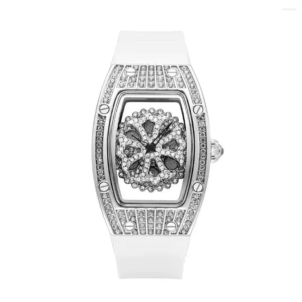 Armbanduhren Glücksuhr für Frauen Mode Luxus Einfache Diamant Silikonband Wasserdichte Quarz Mädchen Reloj Para Mujer