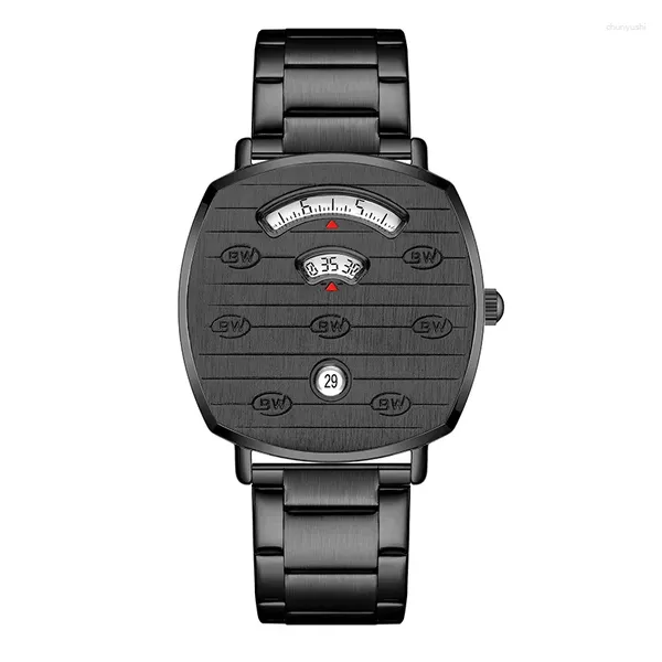 Orologi da polso Orologio da uomo OGDA quadrante idraulico minimalista moda stile punk calendario di tendenza orologio al quarzo con cinturino in acciaio. Regali di lusso per feste 2023