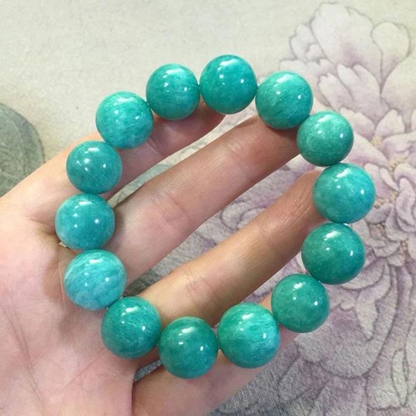 Strang Großhandel Echte Hellblau Grün Tianhe Naturstein Armbänder Runde Perlen Für Frauen Geschenk Frische Schmuck JoursNeige